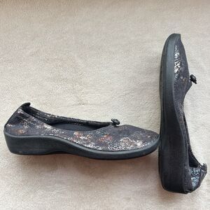 Arcopedico L14 Black Multi Color Metallic Casual Ballet Flats Women EU 41 US 10
